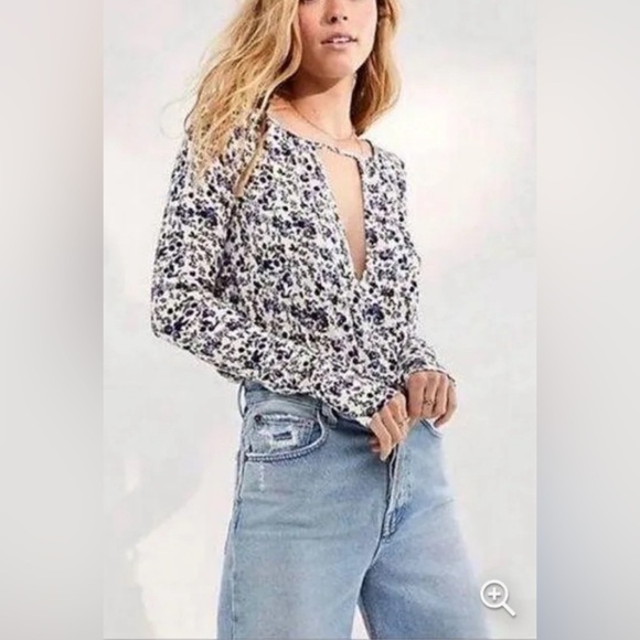 Free People Floral Print Bodysuit - Picture 1 of 6